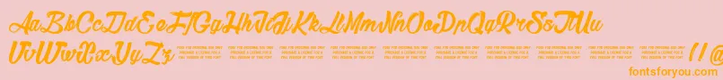 Sketch Font – Orange Fonts on Pink Background