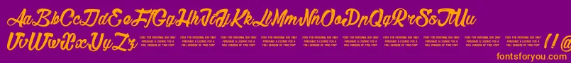 Sketch Font – Orange Fonts on Purple Background