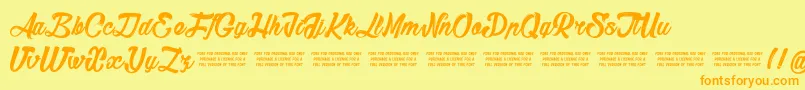 Sketch Font – Orange Fonts on Yellow Background