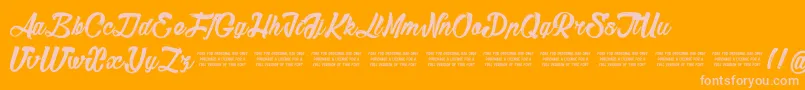 Sketch Font – Pink Fonts on Orange Background