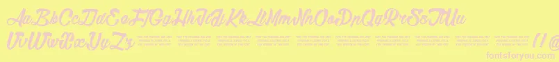 Sketch Font – Pink Fonts on Yellow Background