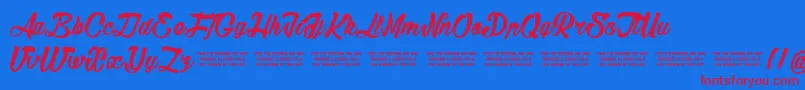 Sketch Font – Red Fonts on Blue Background