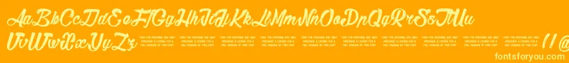 Sketch Font – Yellow Fonts on Orange Background