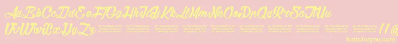 Sketch Font – Yellow Fonts on Pink Background