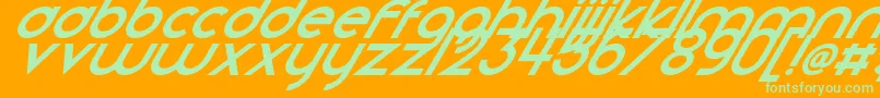 SmoothCircularsItalic Font – Green Fonts on Orange Background