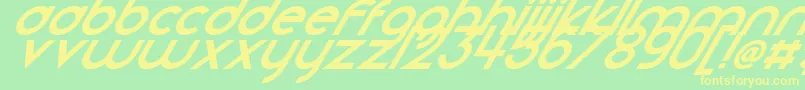 SmoothCircularsItalic Font – Yellow Fonts on Green Background