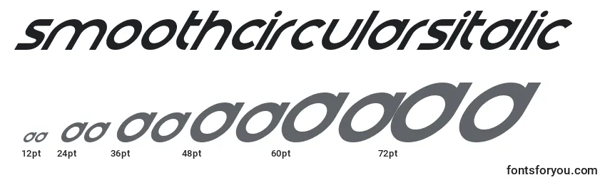 Размеры шрифта SmoothCircularsItalic