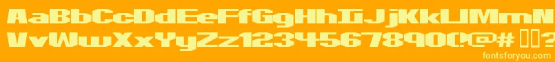Motorcycleemptiness Font – Yellow Fonts on Orange Background