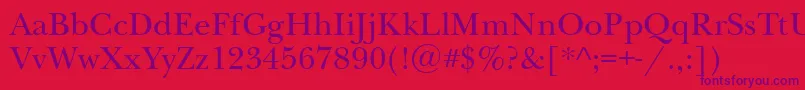 Czcionka Newbaskervillettt – fioletowe czcionki na czerwonym tle