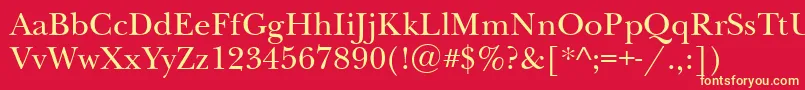 Newbaskervillettt Font – Yellow Fonts on Red Background