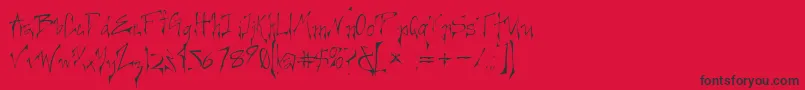 Creel-Schriftart – Schwarze Schriften auf rotem Hintergrund