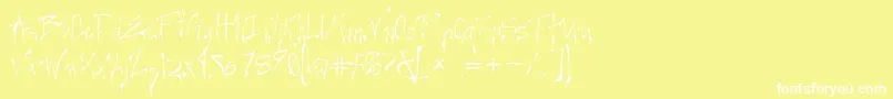 Creel-Schriftart – Weiße Schriften auf gelbem Hintergrund