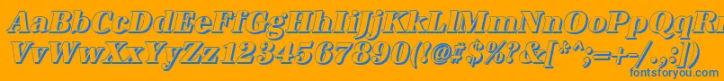 Czcionka AntiquashCdXboldItalic – niebieskie czcionki na pomarańczowym tle