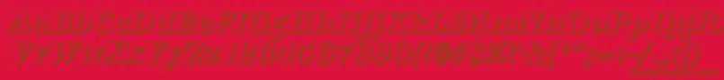 AntiquashCdXboldItalic-Schriftart – Braune Schriften auf rotem Hintergrund