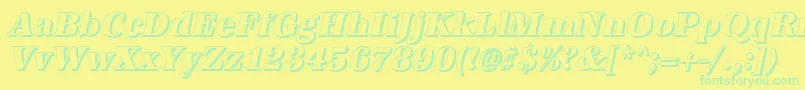 Czcionka AntiquashCdXboldItalic – zielone czcionki na żółtym tle