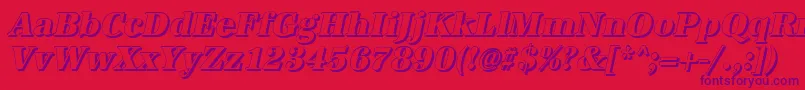 フォントAntiquashCdXboldItalic – 赤い背景に紫のフォント