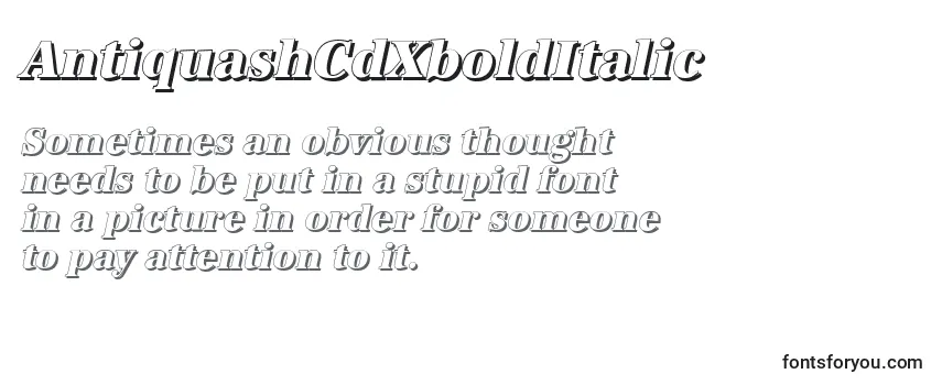 Шрифт AntiquashCdXboldItalic