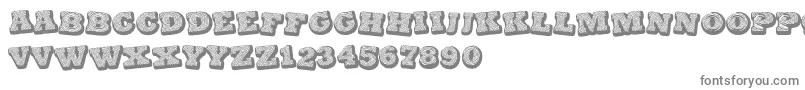 フォントBlackSpiral – 白い背景に灰色の文字