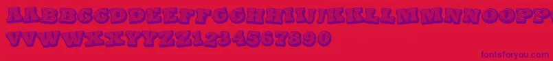 BlackSpiral Font – Purple Fonts on Red Background