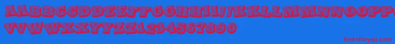 BlackSpiral Font – Red Fonts on Blue Background
