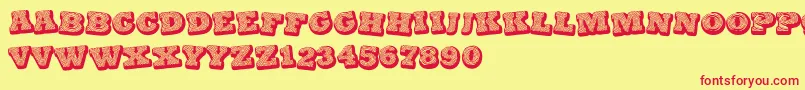 BlackSpiral Font – Red Fonts on Yellow Background
