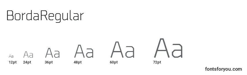 BordaRegular Font Sizes