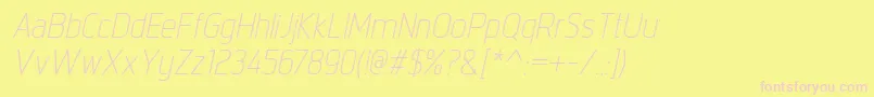 IntropolLightitalic Font – Pink Fonts on Yellow Background