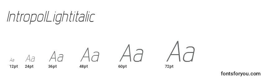 IntropolLightitalic Font Sizes