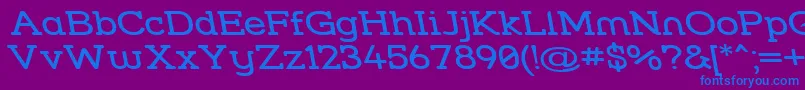 フォントStrslwr – 紫色の背景に青い文字