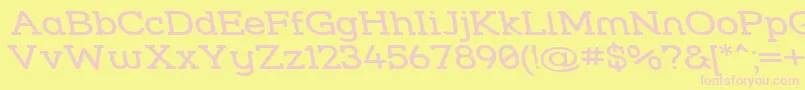 Strslwr-fontti – vaaleanpunaiset fontit keltaisella taustalla