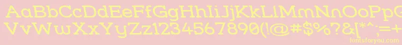 Strslwr-Schriftart – Gelbe Schriften auf rosa Hintergrund