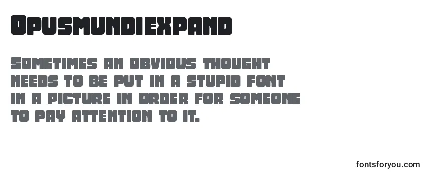 Review of the Opusmundiexpand Font