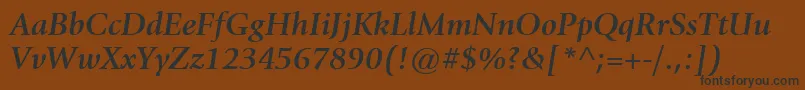 Шрифт ItcGiovanniLtBoldItalic – чёрные шрифты на коричневом фоне