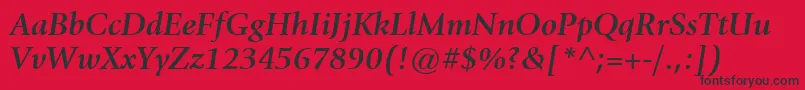 ItcGiovanniLtBoldItalic Font – Black Fonts on Red Background