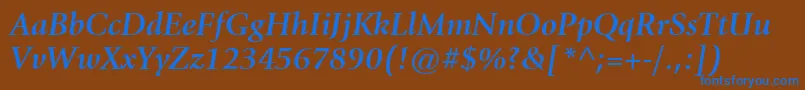 フォントItcGiovanniLtBoldItalic – 茶色の背景に青い文字