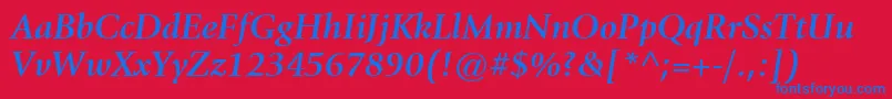 fuente ItcGiovanniLtBoldItalic – Fuentes Azules Sobre Fondo Rojo