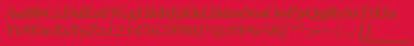 Шрифт ItcGiovanniLtBoldItalic – коричневые шрифты на красном фоне