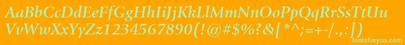 ItcGiovanniLtBoldItalic Font – Green Fonts on Orange Background