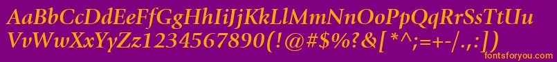 ItcGiovanniLtBoldItalic Font – Orange Fonts on Purple Background