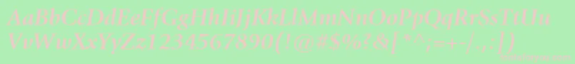 ItcGiovanniLtBoldItalic Font – Pink Fonts on Green Background