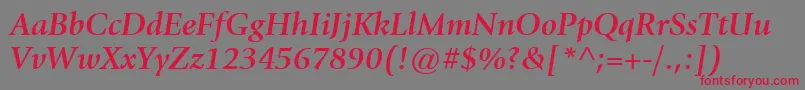 ItcGiovanniLtBoldItalic Font – Red Fonts on Gray Background