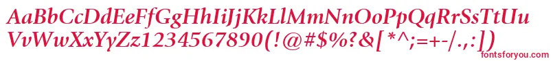 フォントItcGiovanniLtBoldItalic – 赤い文字