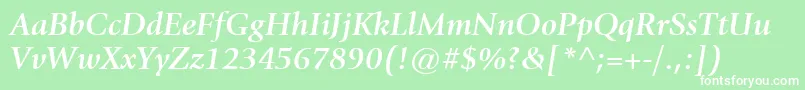Шрифт ItcGiovanniLtBoldItalic – белые шрифты на зелёном фоне