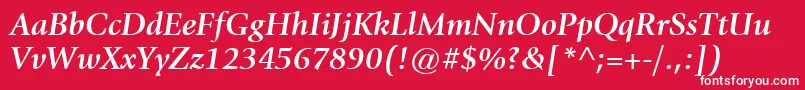ItcGiovanniLtBoldItalic Font – White Fonts on Red Background