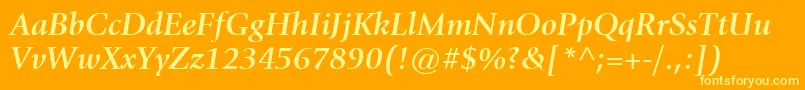 ItcGiovanniLtBoldItalic Font – Yellow Fonts on Orange Background