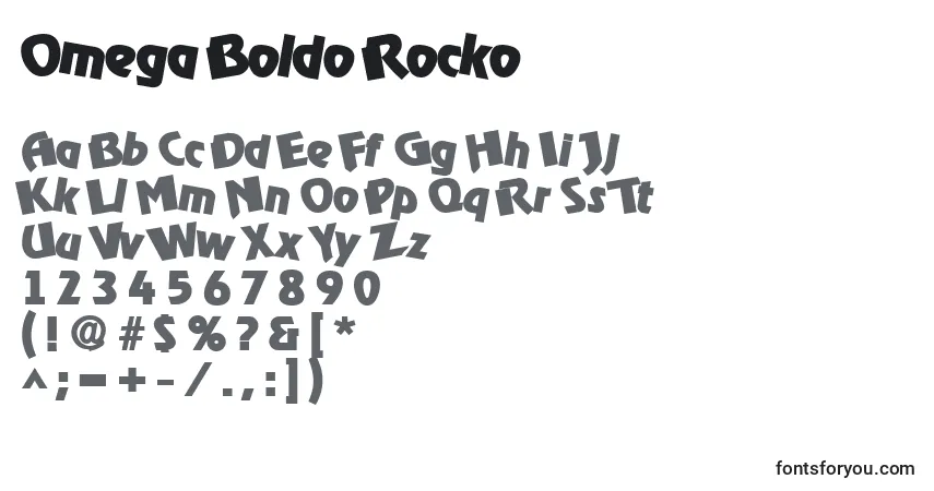 Schriftart Omega Boldo Rocko – Alphabet, Zahlen, spezielle Symbole