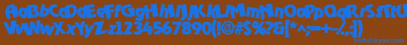Omega Boldo Rocko Font – Blue Fonts on Brown Background