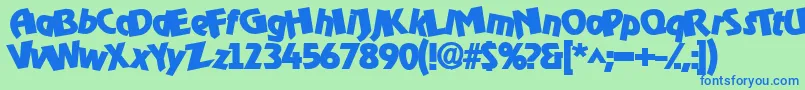 Omega Boldo Rocko Font – Blue Fonts on Green Background