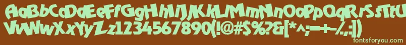 Omega Boldo Rocko Font – Green Fonts on Brown Background