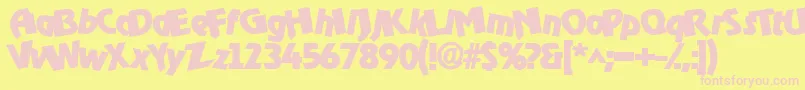 Omega Boldo Rocko Font – Pink Fonts on Yellow Background
